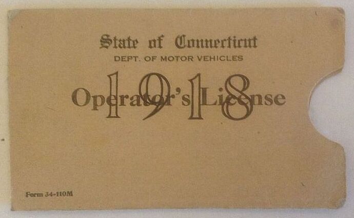 1918 Connecticut License holder.jpg